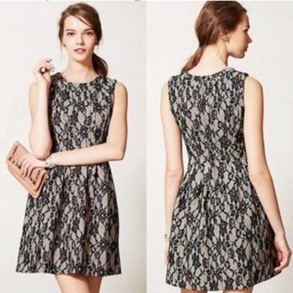 🆕️ Anthropologie HD Black Lace Dress - Fit and Flare Style. NWT - Picture 13 of 14